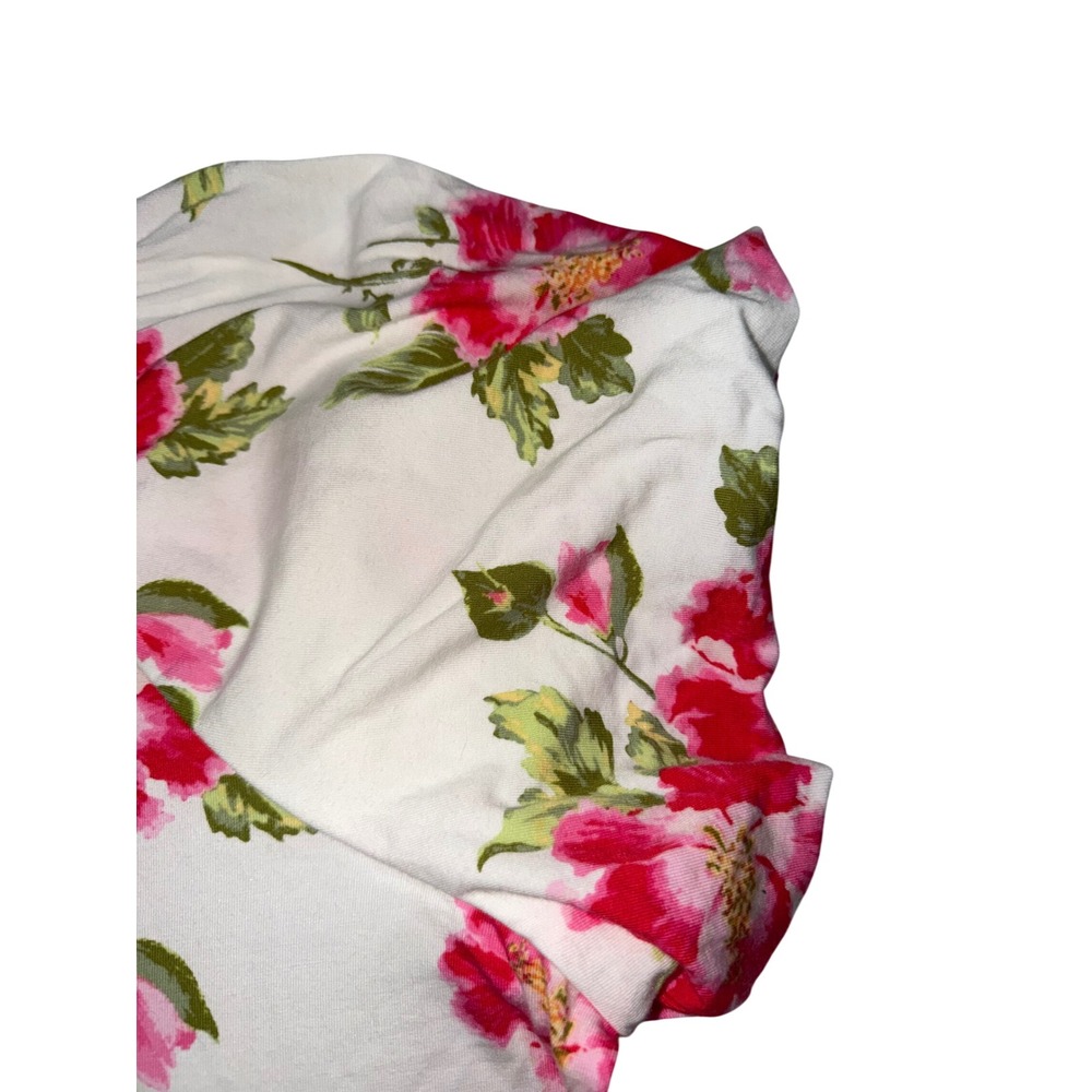 Lauren Conrad Womens Plus White Pink Floral Puff Sleeve Top Size 2X‎ - Picture 2 of 8